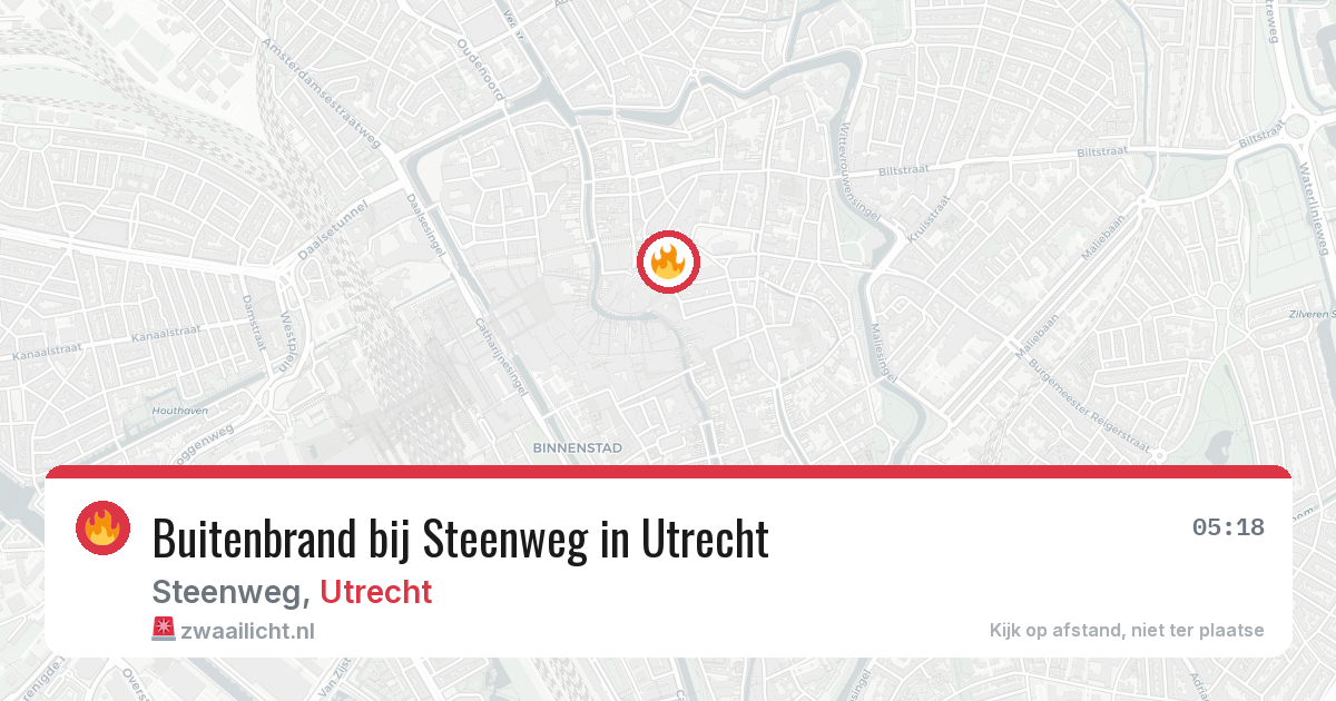 Buitenbrand bij Steenweg in Utrecht — 4 aug 2026