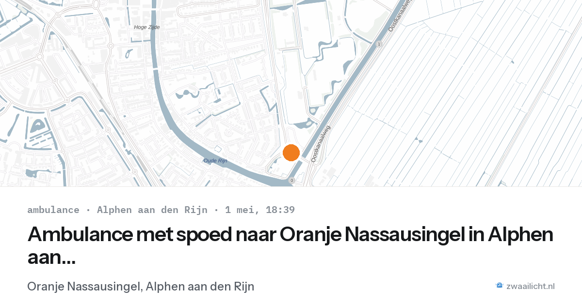 Ambulance met spoed naar Oranje Nassausingel in Alphen aan den Rijn — 1 mei 2026