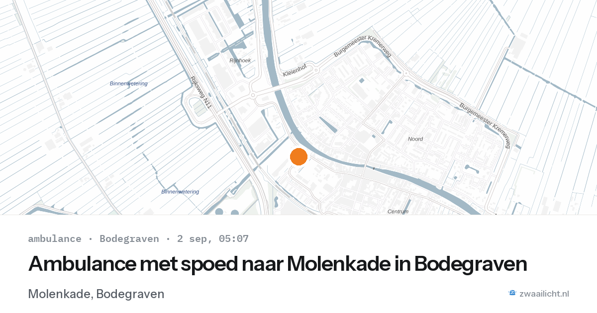 Ambulance met spoed naar Molenkade in Bodegraven — 2 sep 2026