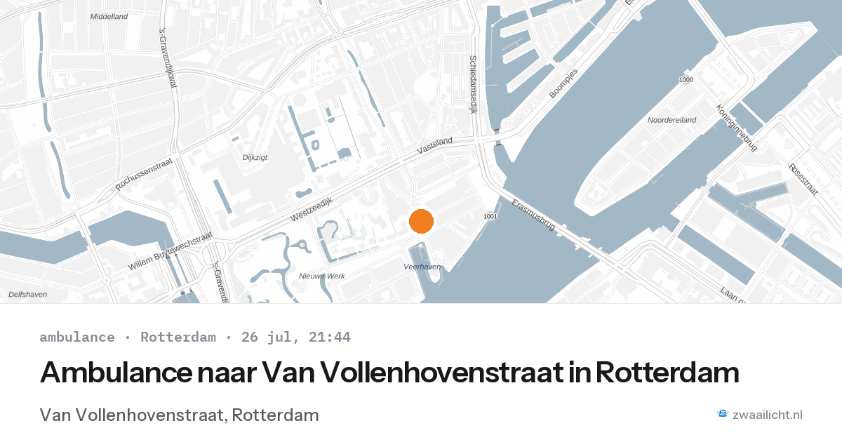 Ambulance naar Van Vollenhovenstraat in Rotterdam — 26 jul 2026