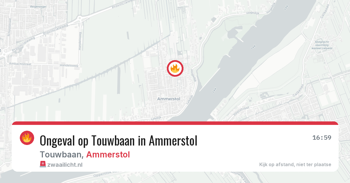 Ongeval op Touwbaan in Ammerstol — 8 jun 2026