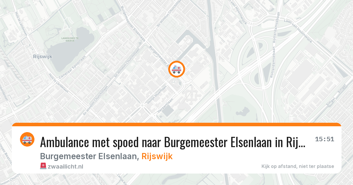 Ambulance met spoed naar Burgemeester Elsenlaan in Rijswijk — 26 jun 2026