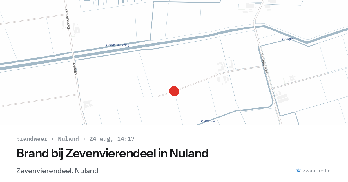 Brand bij Zevenvierendeel in Nuland — 24 aug 2026