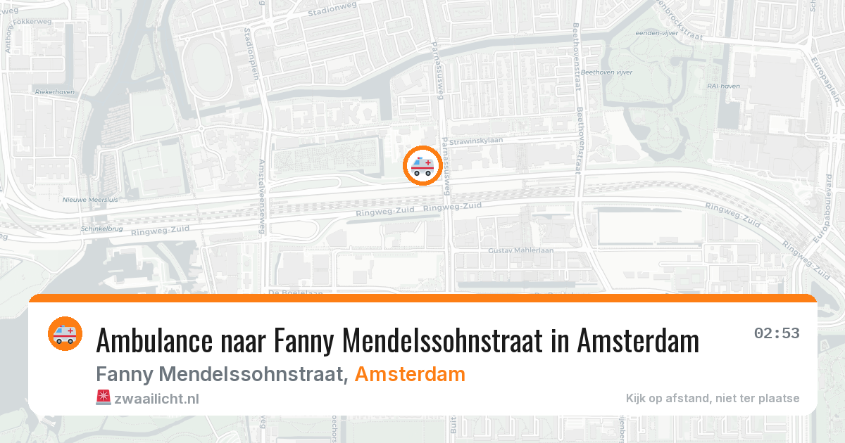 Ambulance naar Fanny Mendelssohnstraat in Amsterdam — 8 aug 2026