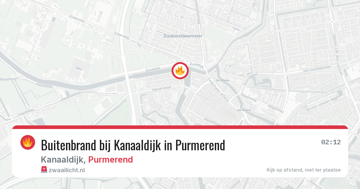 Buitenbrand bij Kanaaldijk in Purmerend — 3 aug 2026