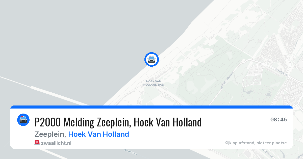 P2000 Melding Zeeplein, Hoek Van Holland — 26 mrt 2026