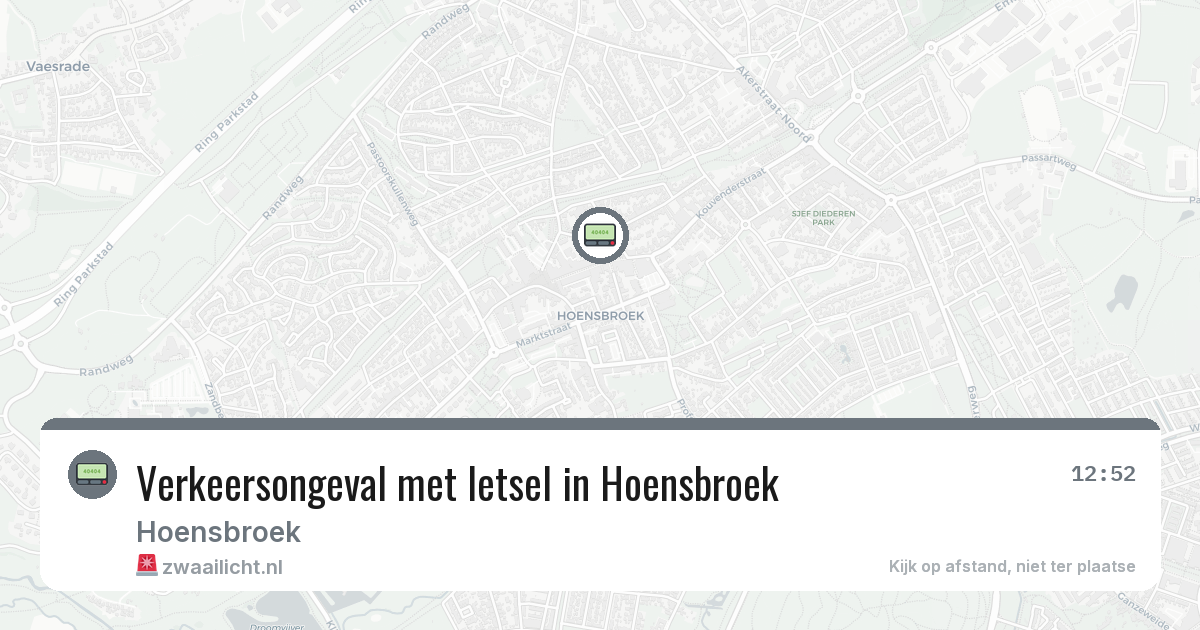 Verkeersongeval met letsel in Hoensbroek — 26 jul 2026