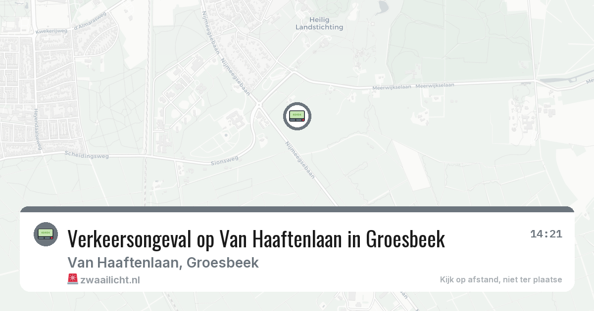 Verkeersongeval op Van Haaftenlaan in Groesbeek — 19 jul 2026