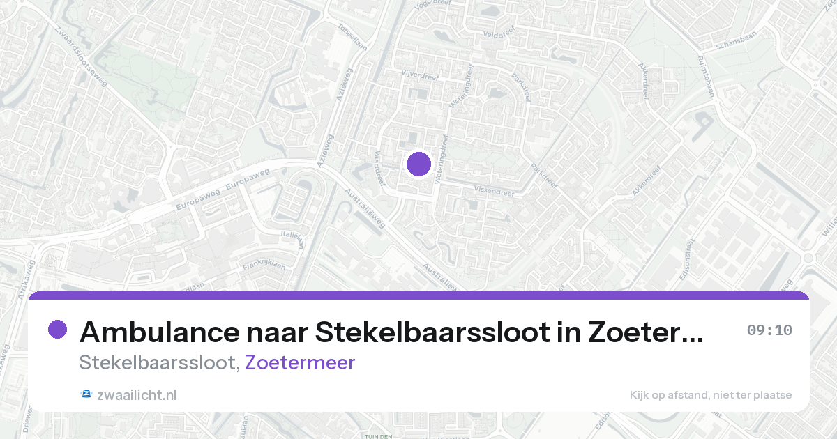 Ambulance naar Stekelbaarssloot in Zoetermeer — 23 aug 2026