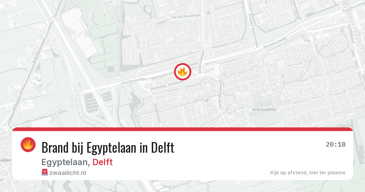 Brand bij Egyptelaan in Delft — 6 feb 2026