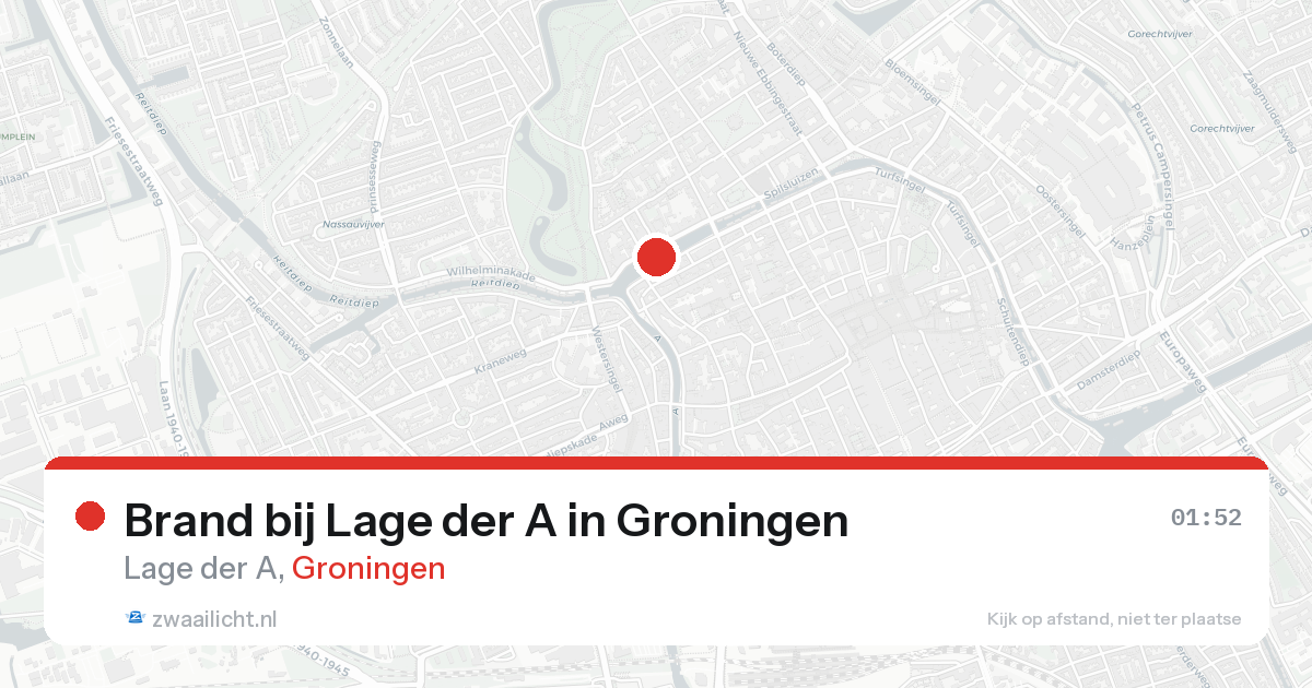 Brand bij Lage der A in Groningen — 21 aug 2026