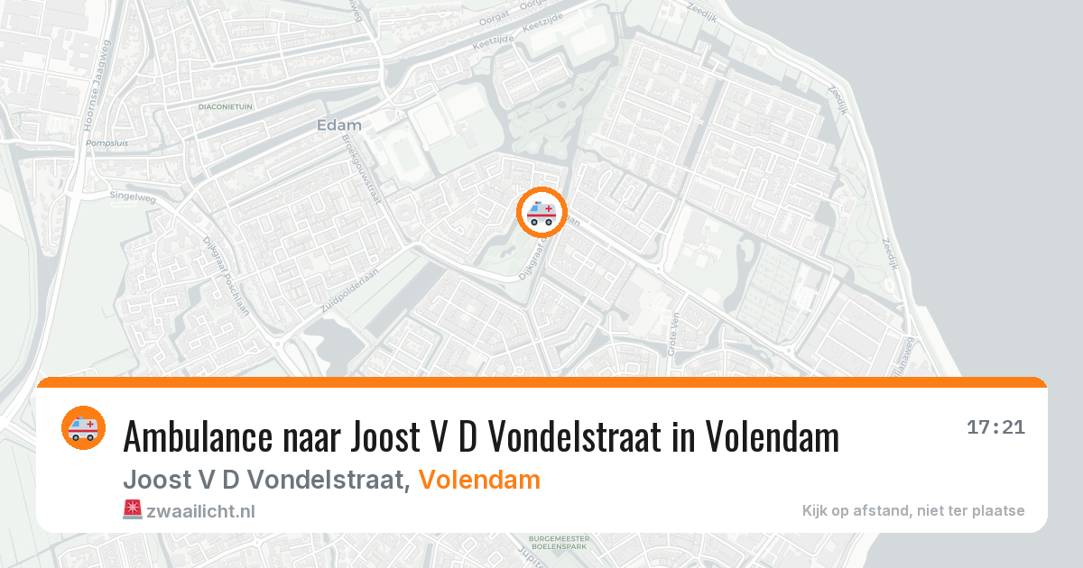 Ambulance naar Joost V D Vondelstraat in Volendam — 26 apr 2026