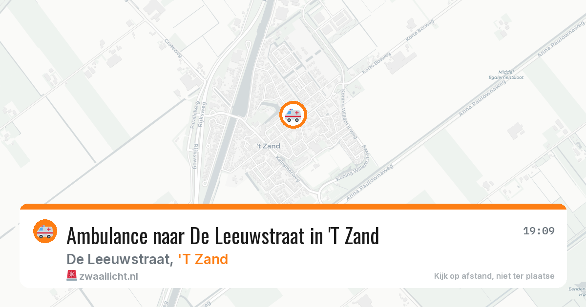 Ambulance naar De Leeuwstraat in 'T Zand — 5 jul 2026