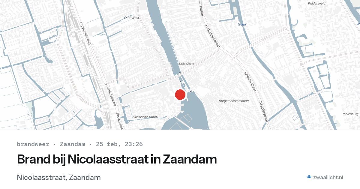 Brand bij Nicolaasstraat in Zaandam — 25 feb 2026