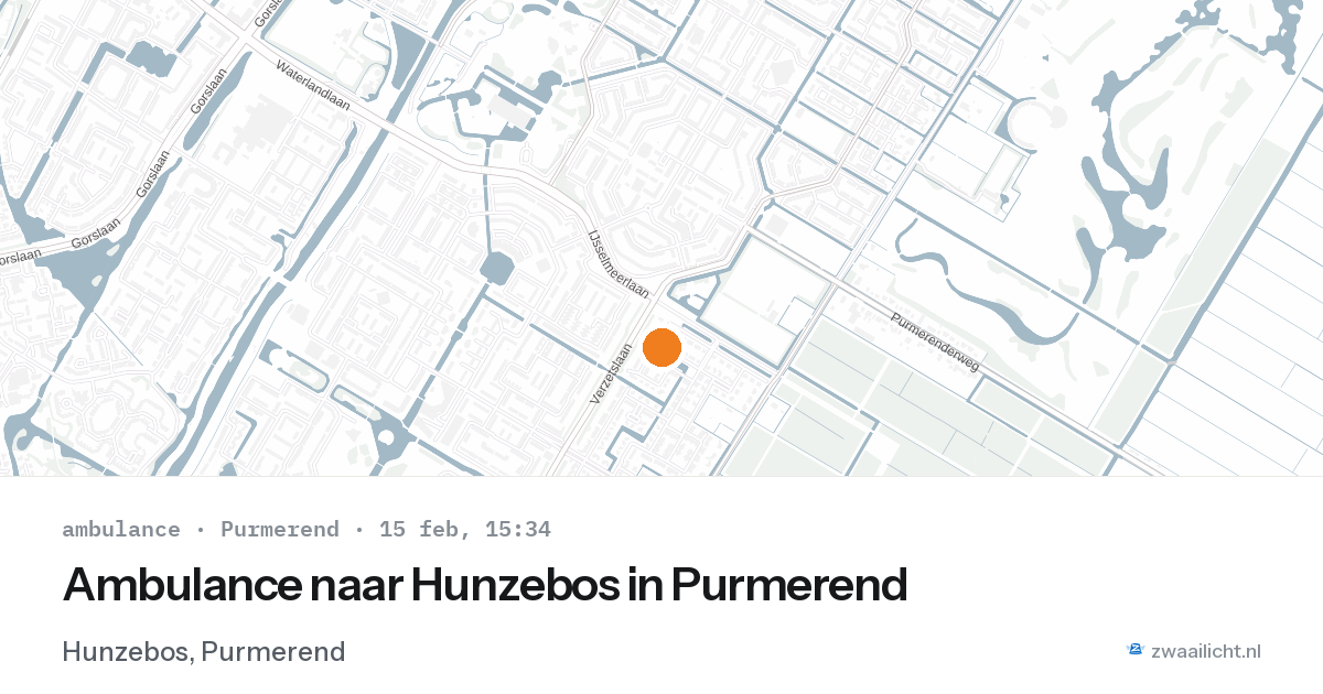 Ambulance naar Hunzebos in Purmerend — 15 feb 2026