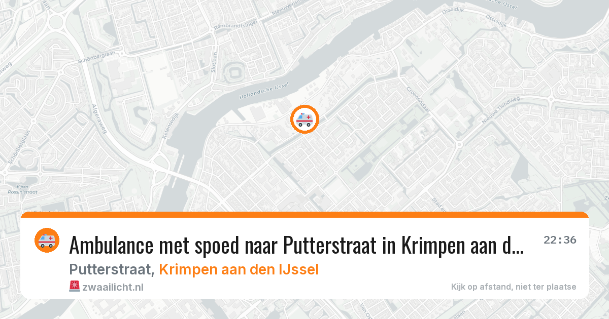 Ambulance met spoed naar Putterstraat in Krimpen aan den IJssel — 12 mei 2026