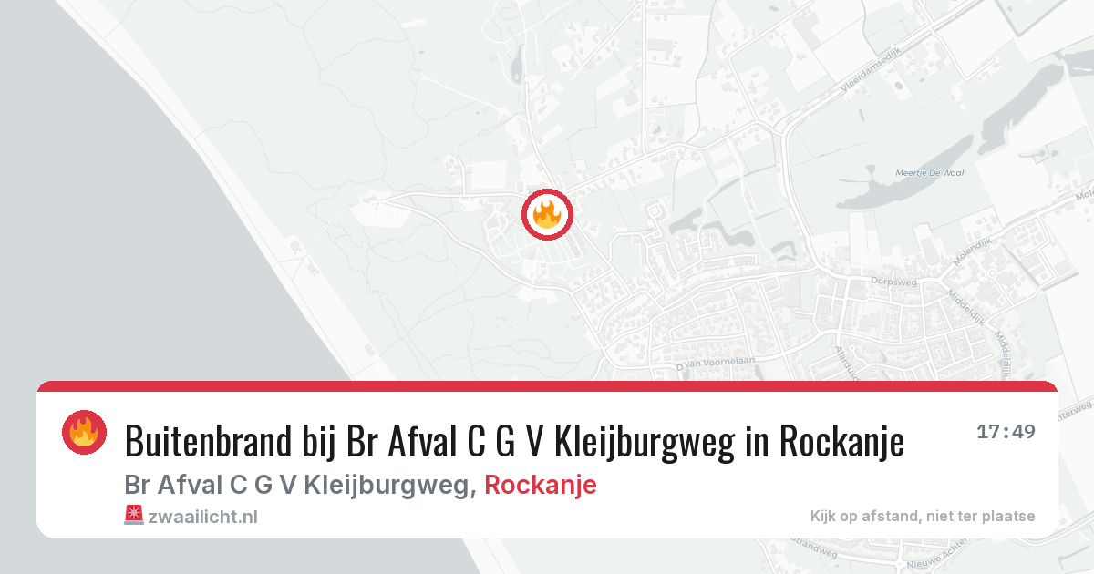 Buitenbrand bij Br Afval C G V Kleijburgweg in Rockanje — 6 aug 2026
