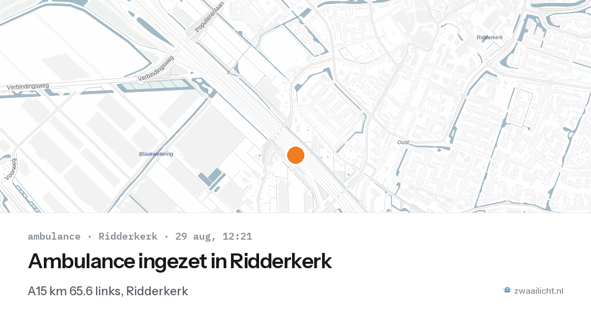 Ambulance ingezet in Ridderkerk — 29 aug 2026