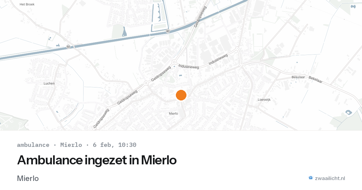 Ambulance ingezet in Mierlo — 6 feb 2026