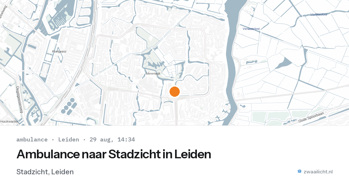 Ambulance naar Stadzicht in Leiden — 29 aug 2026