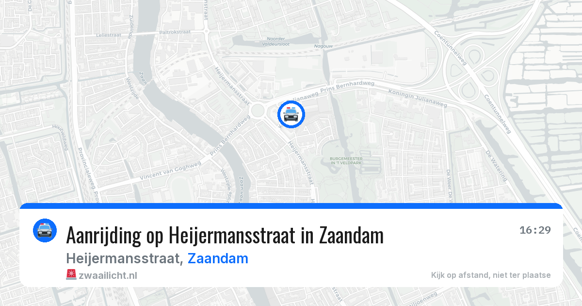 Aanrijding op Heijermansstraat in Zaandam — 16 mrt 2026