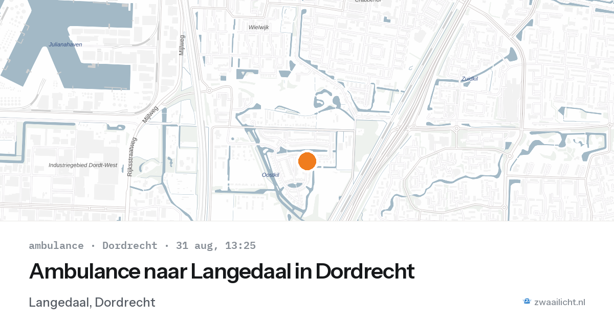 Ambulance naar Langedaal in Dordrecht — 31 aug 2026