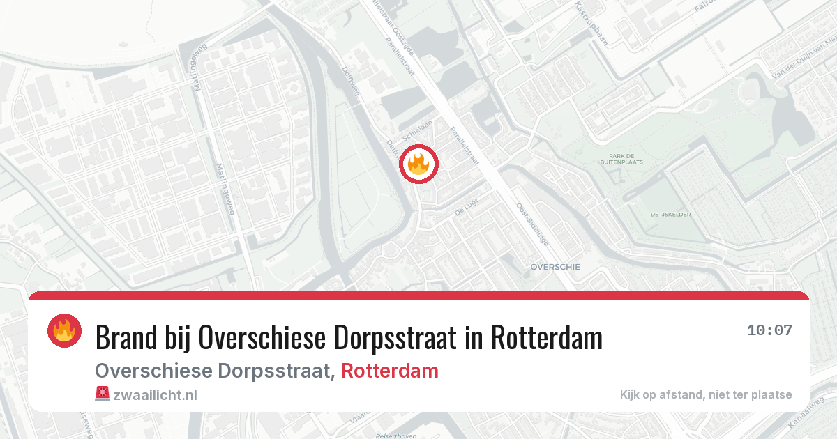 Brand bij Overschiese Dorpsstraat in Rotterdam — 19 jun 2026