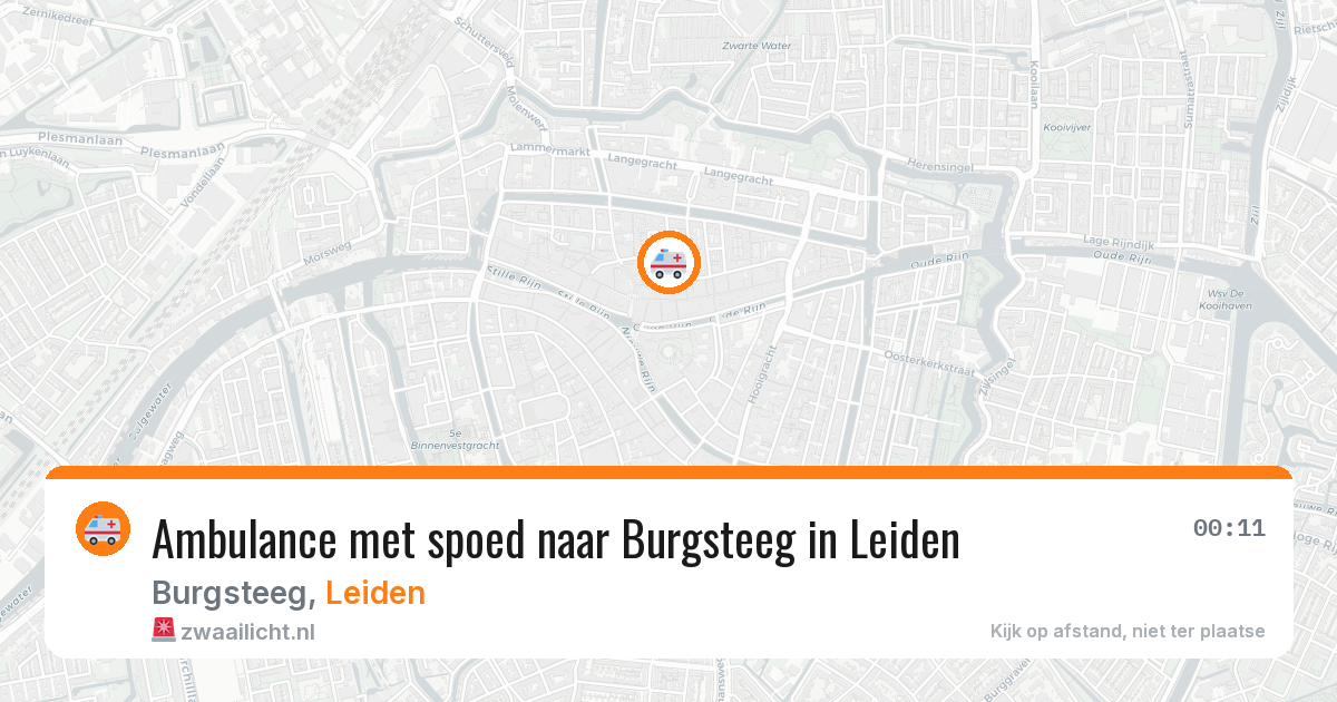 Ambulance met spoed naar Burgsteeg in Leiden — 1 jul 2026