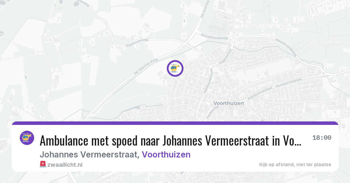 Ambulance met spoed naar Johannes Vermeerstraat in Voorthuizen — 22 jun 2026