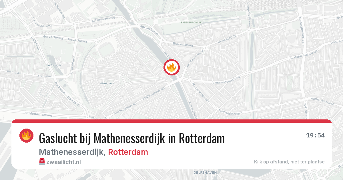 Gaslucht bij Mathenesserdijk in Rotterdam — 20 mei 2026