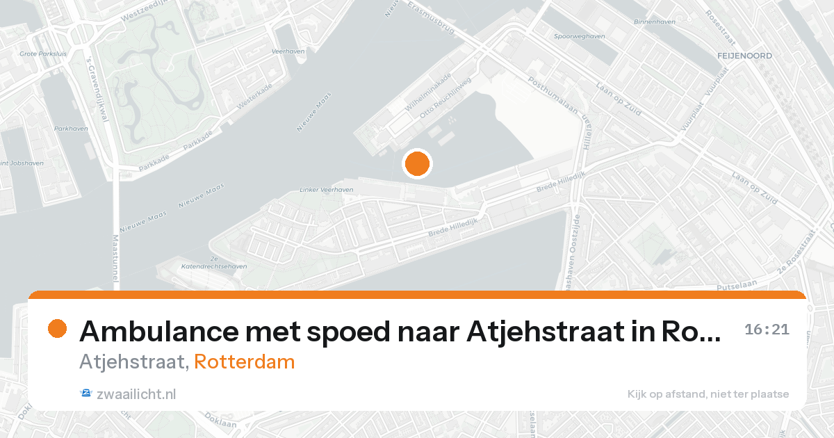 Ambulance met spoed naar Atjehstraat in Rotterdam — 20 aug 2026