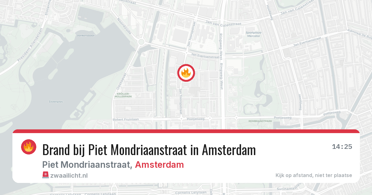 Brand bij Piet Mondriaanstraat in Amsterdam — 19 mei 2026