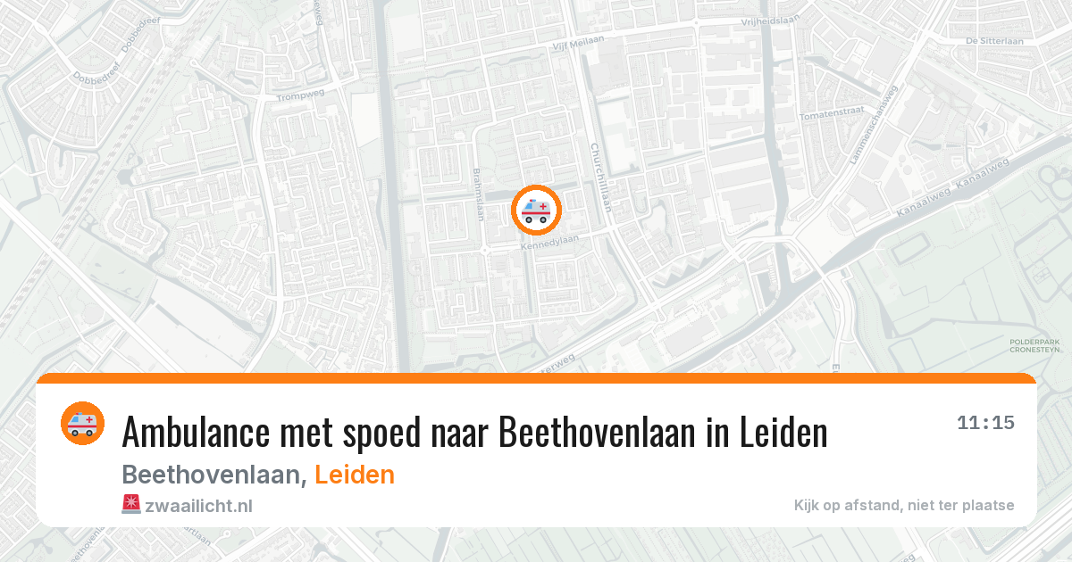 Ambulance met spoed naar Beethovenlaan in Leiden — 12 jun 2026
