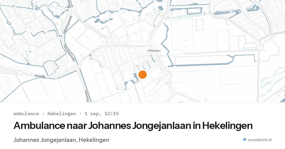 Ambulance naar Johannes Jongejanlaan in Hekelingen — 1 sep 2026