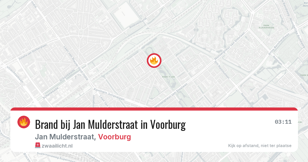 Brand bij Jan Mulderstraat in Voorburg — 26 jul 2026
