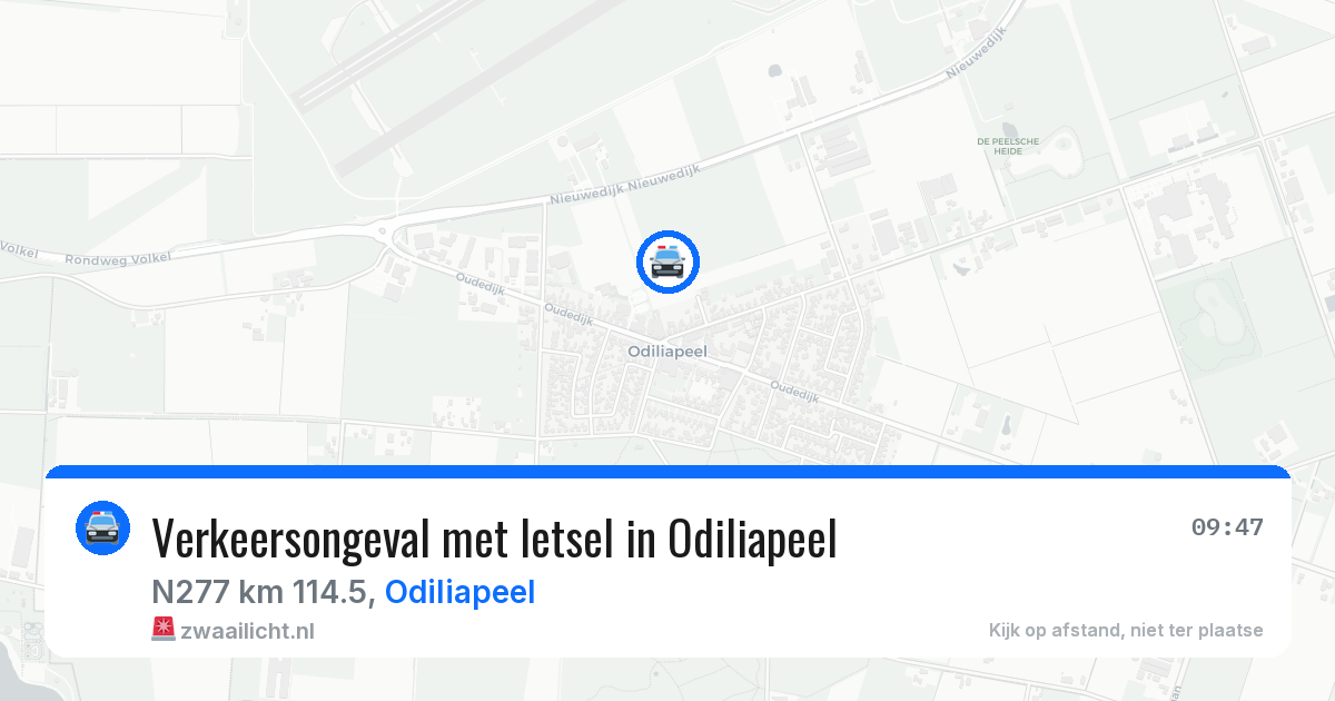Verkeersongeval met letsel in Odiliapeel — 28 mrt 2026