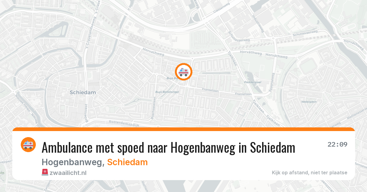Ambulance met spoed naar Hogenbanweg in Schiedam — 18 mrt 2026