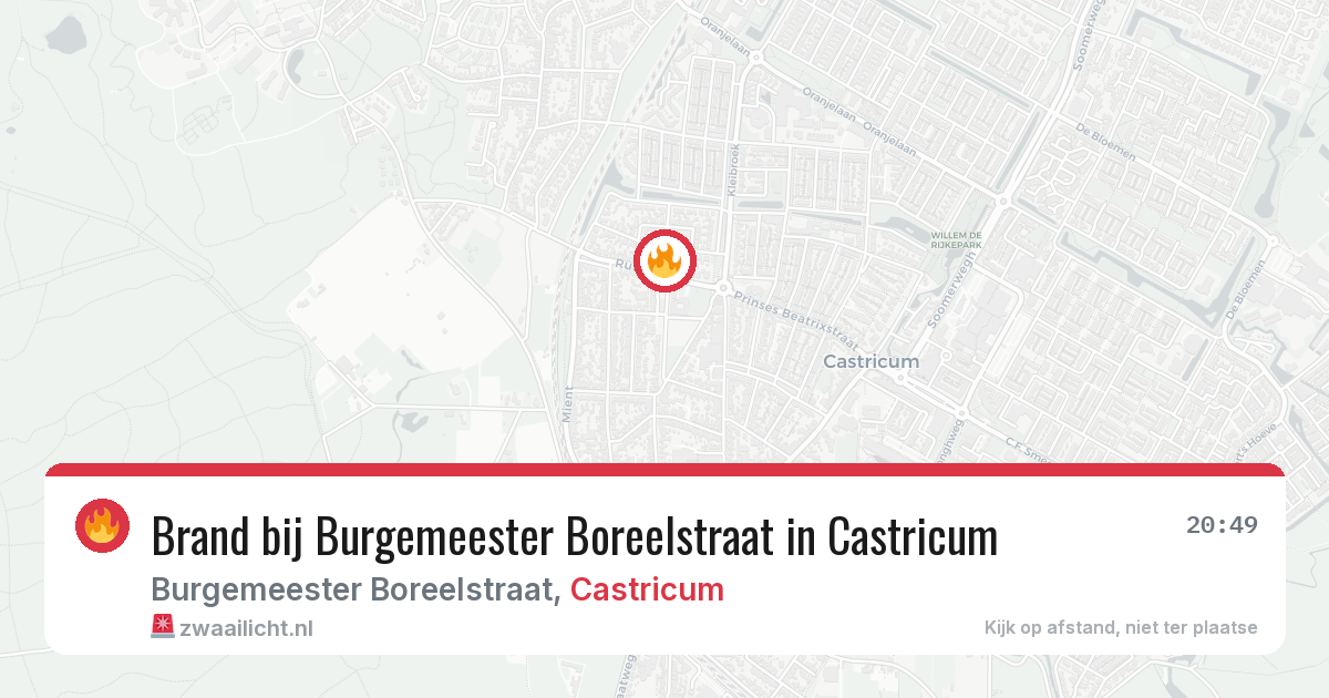 Brand bij Burgemeester Boreelstraat in Castricum — 14 jul 2026