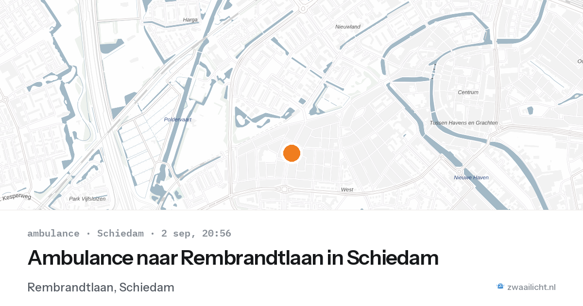 Ambulance naar Rembrandtlaan in Schiedam — 2 sep 2026