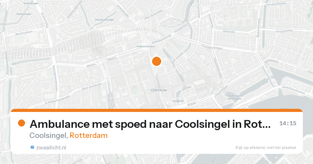 Ambulance met spoed naar Coolsingel in Rotterdam — 20 aug 2026