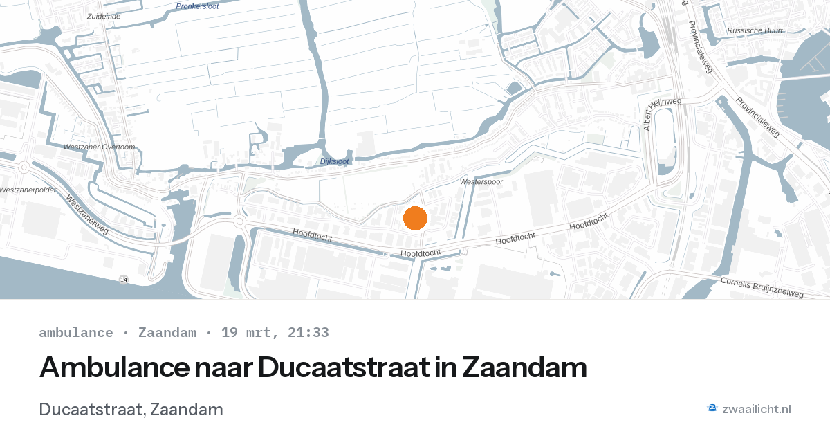 Ambulance naar Ducaatstraat in Zaandam — 19 mrt 2026
