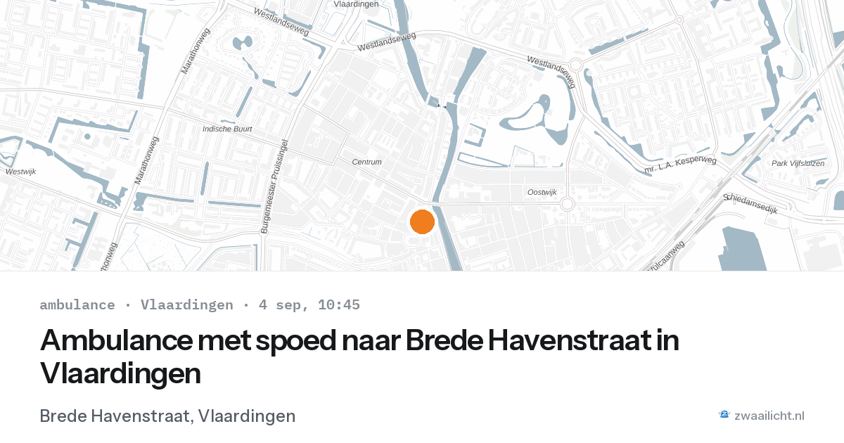 Ambulance met spoed naar Brede Havenstraat in Vlaardingen — 4 sep 2026