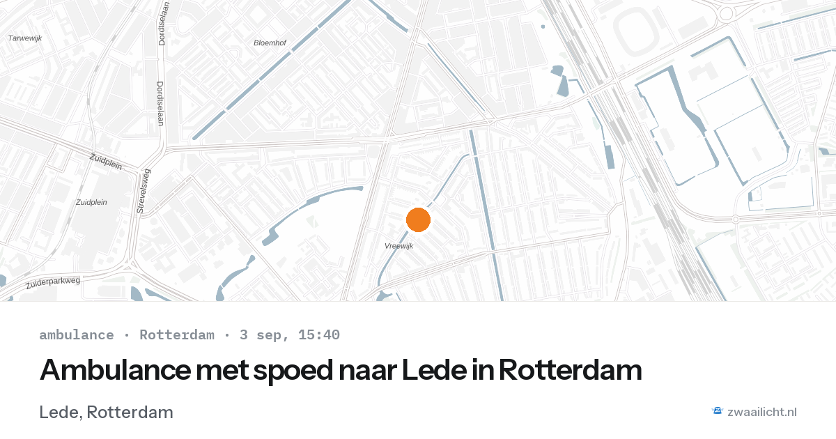 Ambulance met spoed naar Lede in Rotterdam — 3 sep 2026