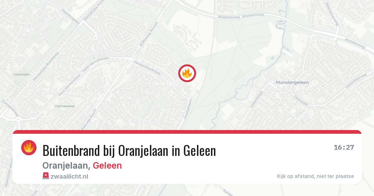 Buitenbrand bij Oranjelaan in Geleen — 29 mei 2026
