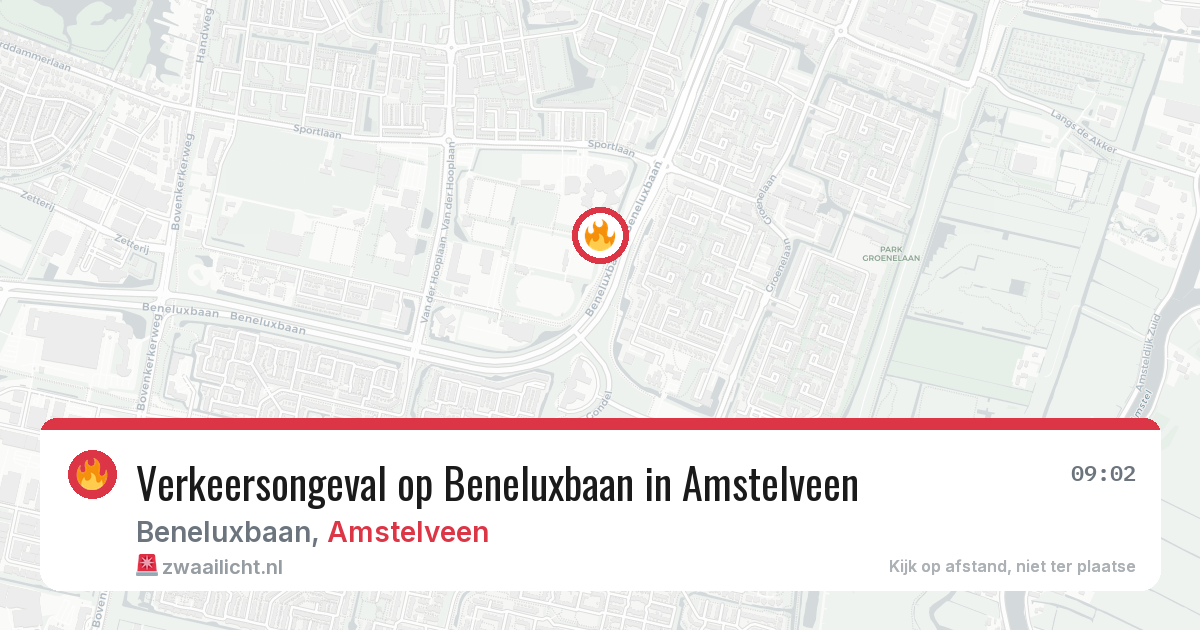 Verkeersongeval op Beneluxbaan in Amstelveen — 19 mrt 2026