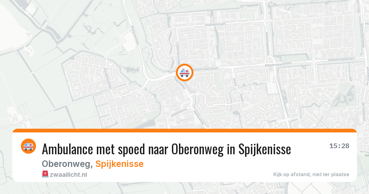 Ambulance met spoed naar Oberonweg in Spijkenisse — 10 aug 2026