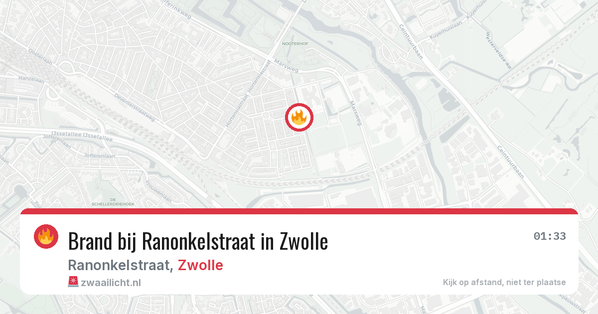 Brand bij Ranonkelstraat in Zwolle — 26 jun 2026