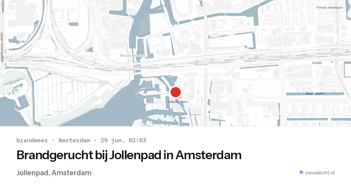 Brandgerucht bij Jollenpad in Amsterdam — 29 jun 2026
