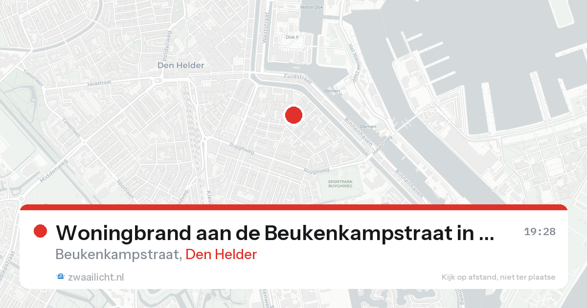 Woningbrand aan de Beukenkampstraat in Den Helder — 24 aug 2026