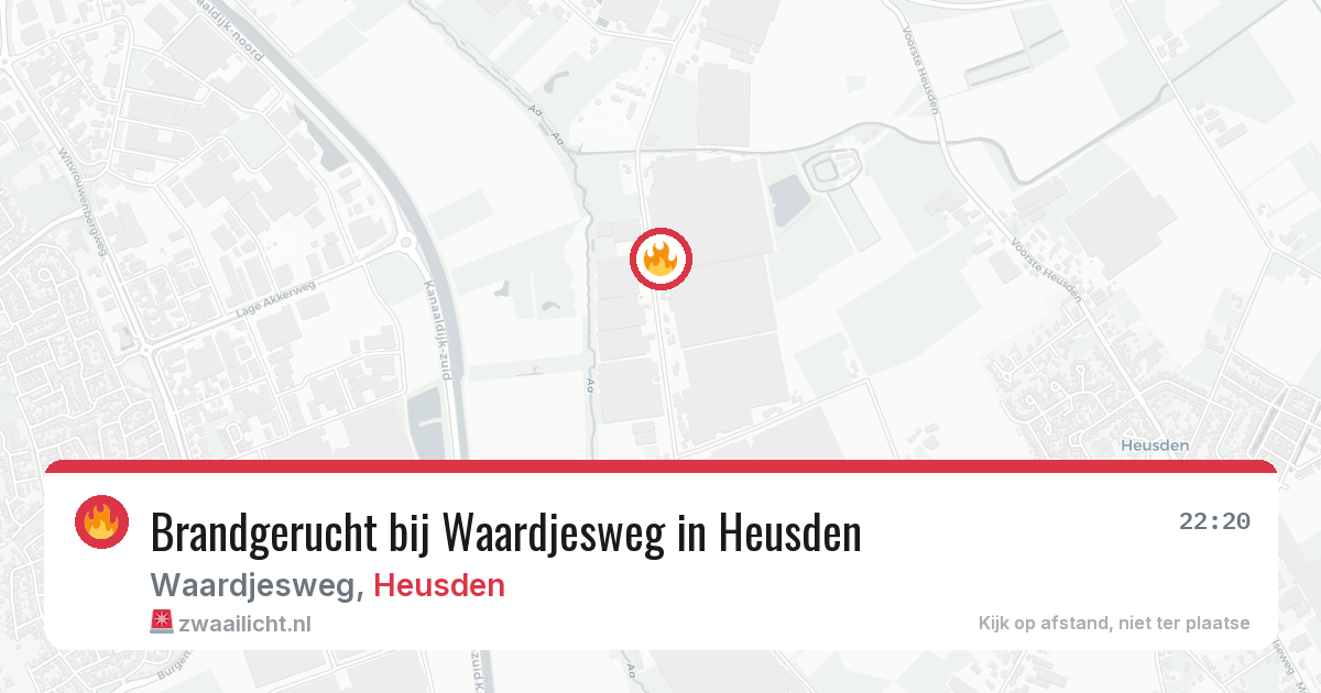 Brandgerucht bij Waardjesweg in Heusden — 8 aug 2026
